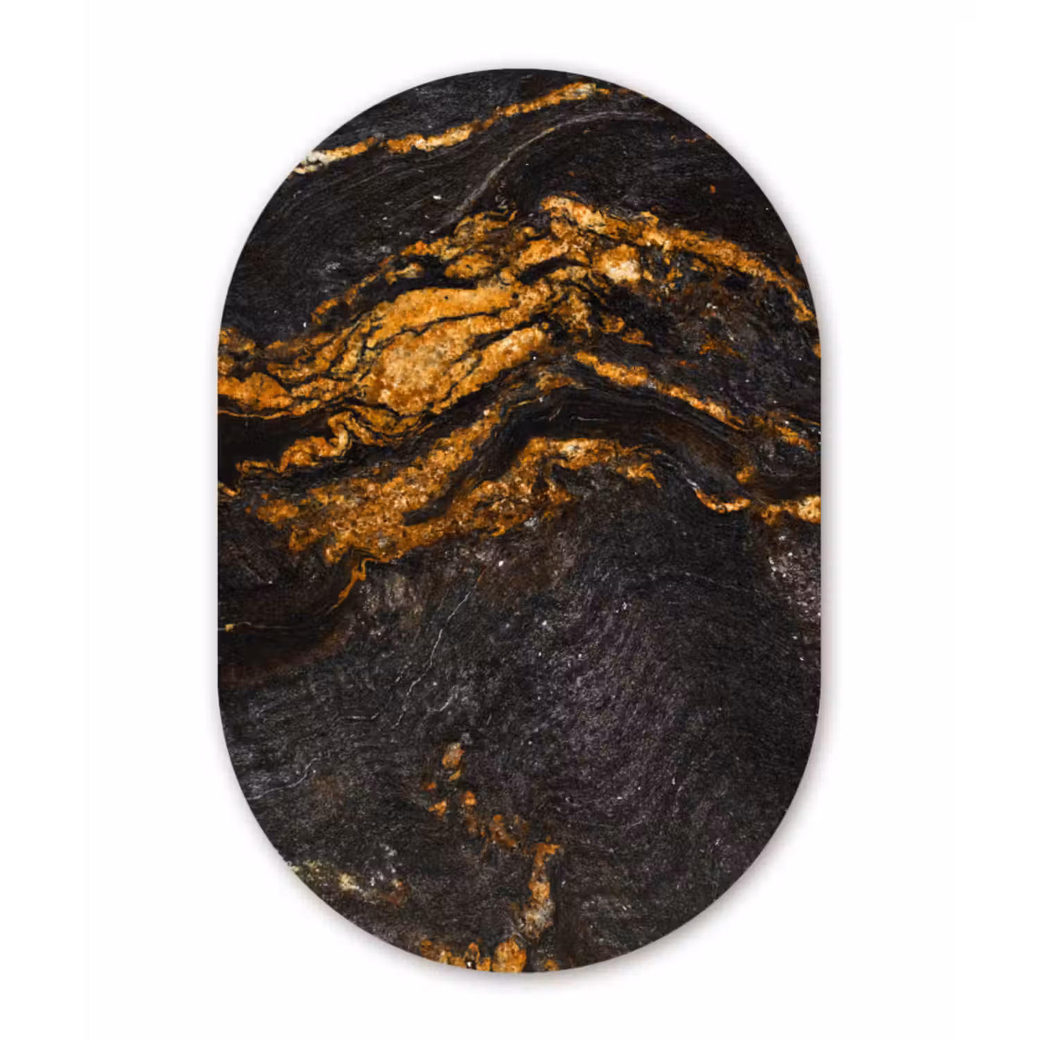 Muurovaal - Marmer - Kalk - Zwart - Goud - Marmerlook - Luxe