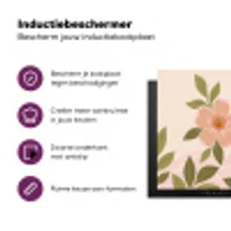 Grafisch - Bloemen - Roze Inductie beschermer vinyl 3mm middel -zzzzzzz-cc-usp