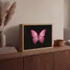 Vlinder - roze - Elegant Light Box met batterij (Wandlamp) middel -sfeer2