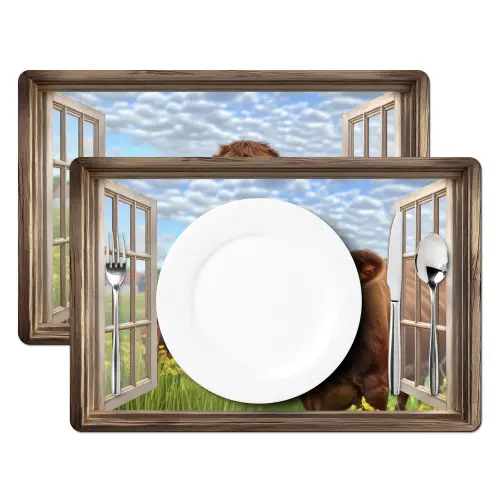 Doorkijk - Koe - Weiland - Landschap - Dieren Placemat vinyl groot -zzsfeer2_Kitchenyeah-website