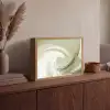 Abstract - Penseelstreken - Golven - Groen Light Box met batterij (Wandlamp) middel -sfeer2