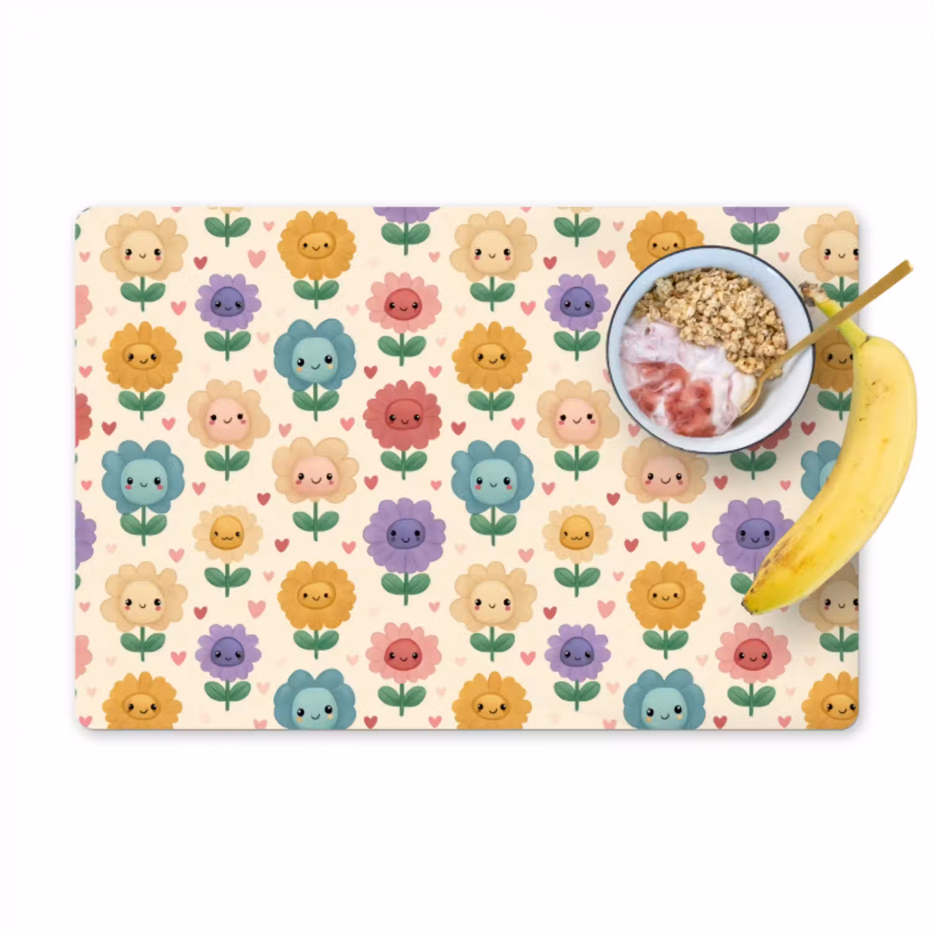 Bloemen - Hartjes - Kleurrijk Placemat vinyl groot 368 -zzzproduct_Kitchenyeah-website