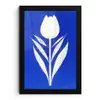 Tulp - Minimalistisch - Bladeren - Wit fotolijst zwart zonder passe partout klein -3d