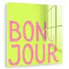 Groen - Smiley - Bonjour - Roze plexiglas 5mm klein -zzzproduct_nieuw