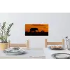 Olifanten - Savanne - Zonsondergang Muursticker klein -eettafel