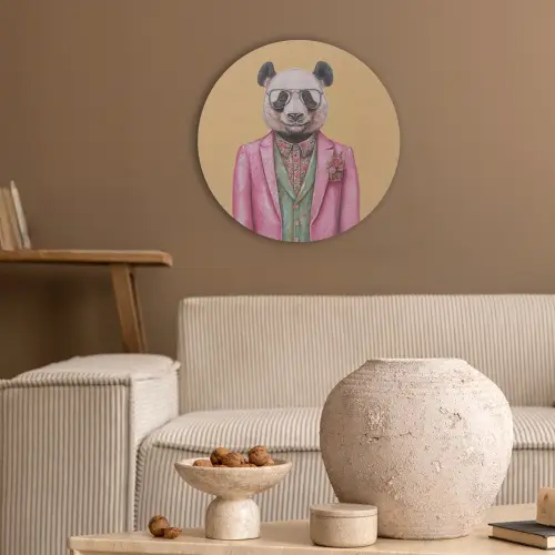 Panda - Pak - Zonnebril - Blauw Akoestische PET Vilt - Rond klein -sfeer1