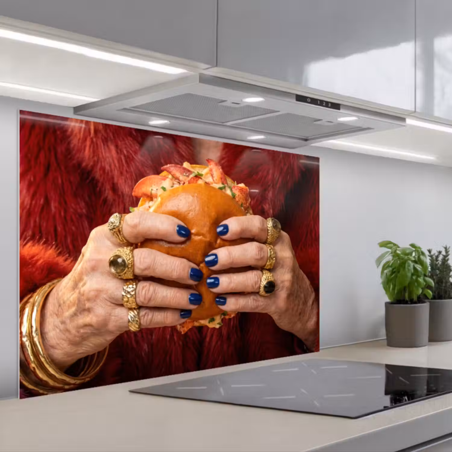 Spatscherm keuken - Broodje - Bontjas - Goud