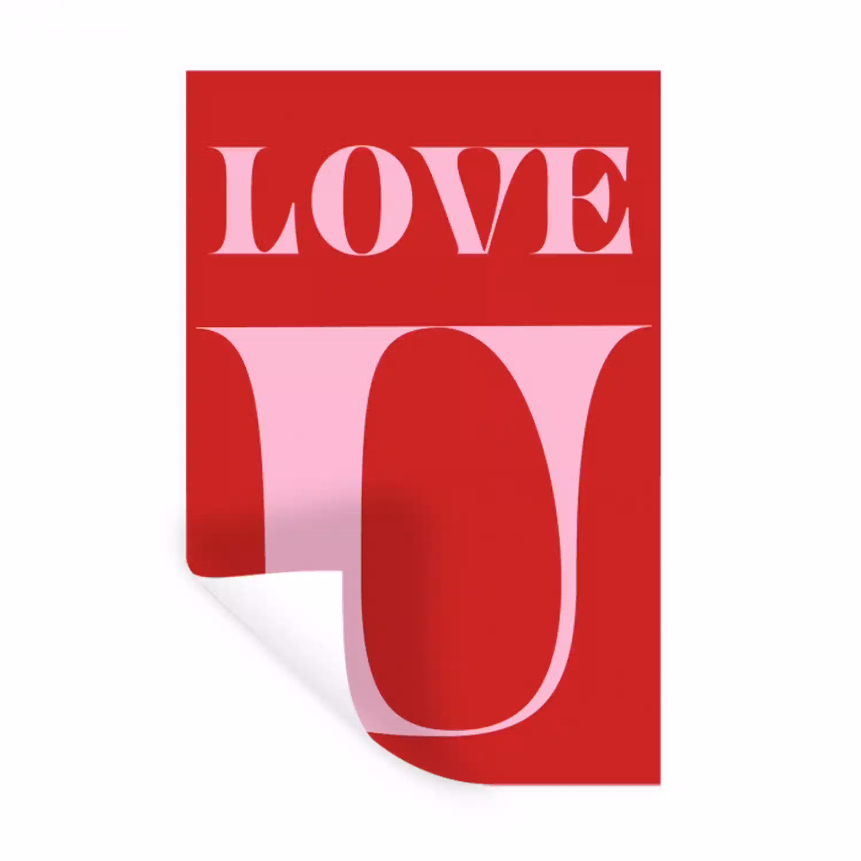 Rood - Love - Valentijn - Roze Muursticker klein -3d