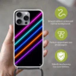 Esthetiek - Retro - Neon Hoesje iPhone 16 Pro Max met koord klein -sfeer2_NL
