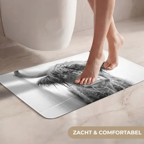 Schotse Hooglander - Dier - Douche - Humor WCmat klein -USP_ZachtNL