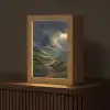 Bergen - Kronkelpad - Groen - Wolken Light Box met kabel (Tafellamp) klein -z3d_website