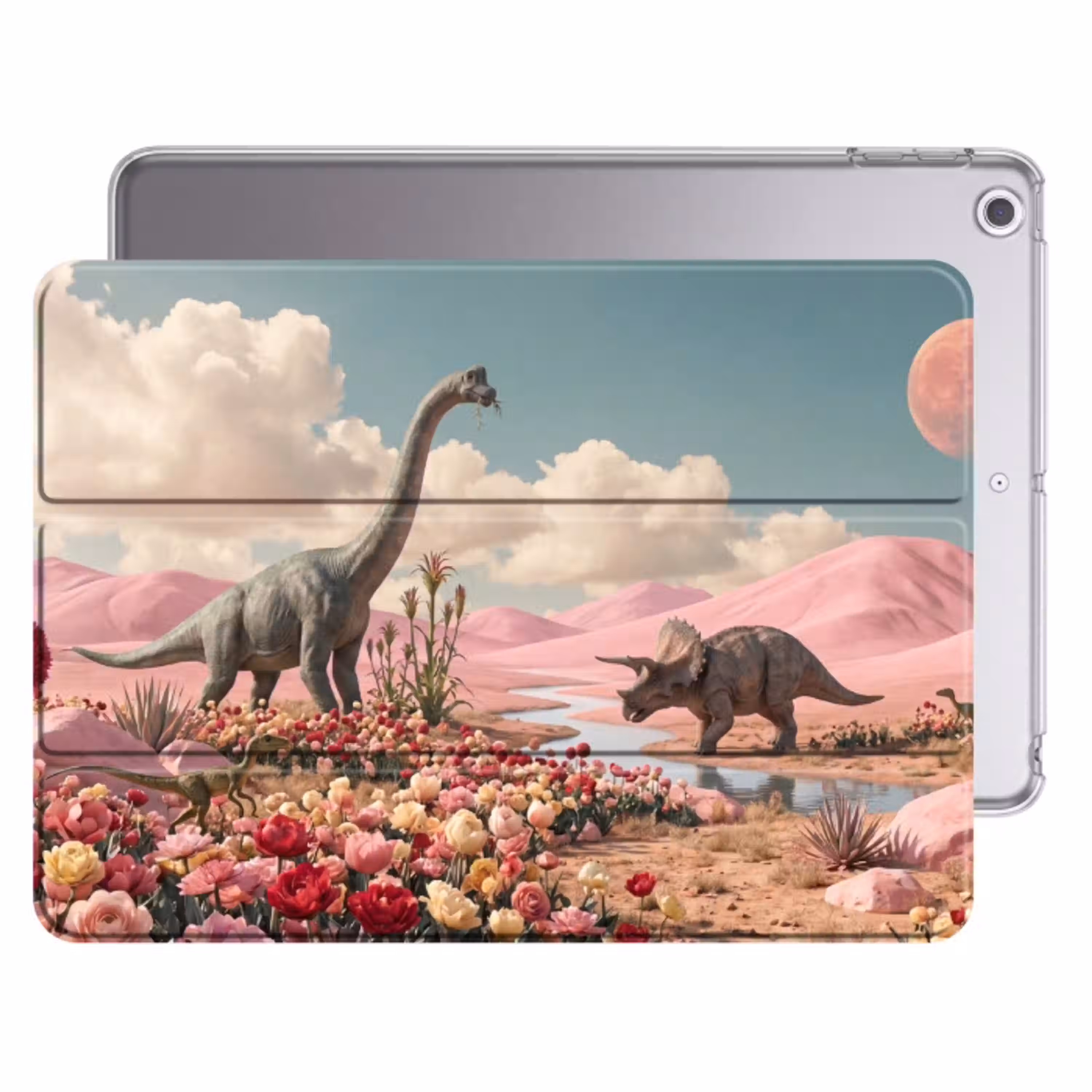Dinosaurus - Roze - Landschap Apple iPad 2017 middel -threedimensional_3d_global