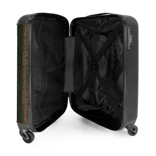 Bruin koperen slangenhuid met symmetrische schubstructuur NBS - Handbagage koffer - Volwassenen Unisex middel -binnenkant