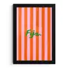 Patroon - Oranje - Fijn - Strepen fotolijst zwart zonder passe partout klein -3d
