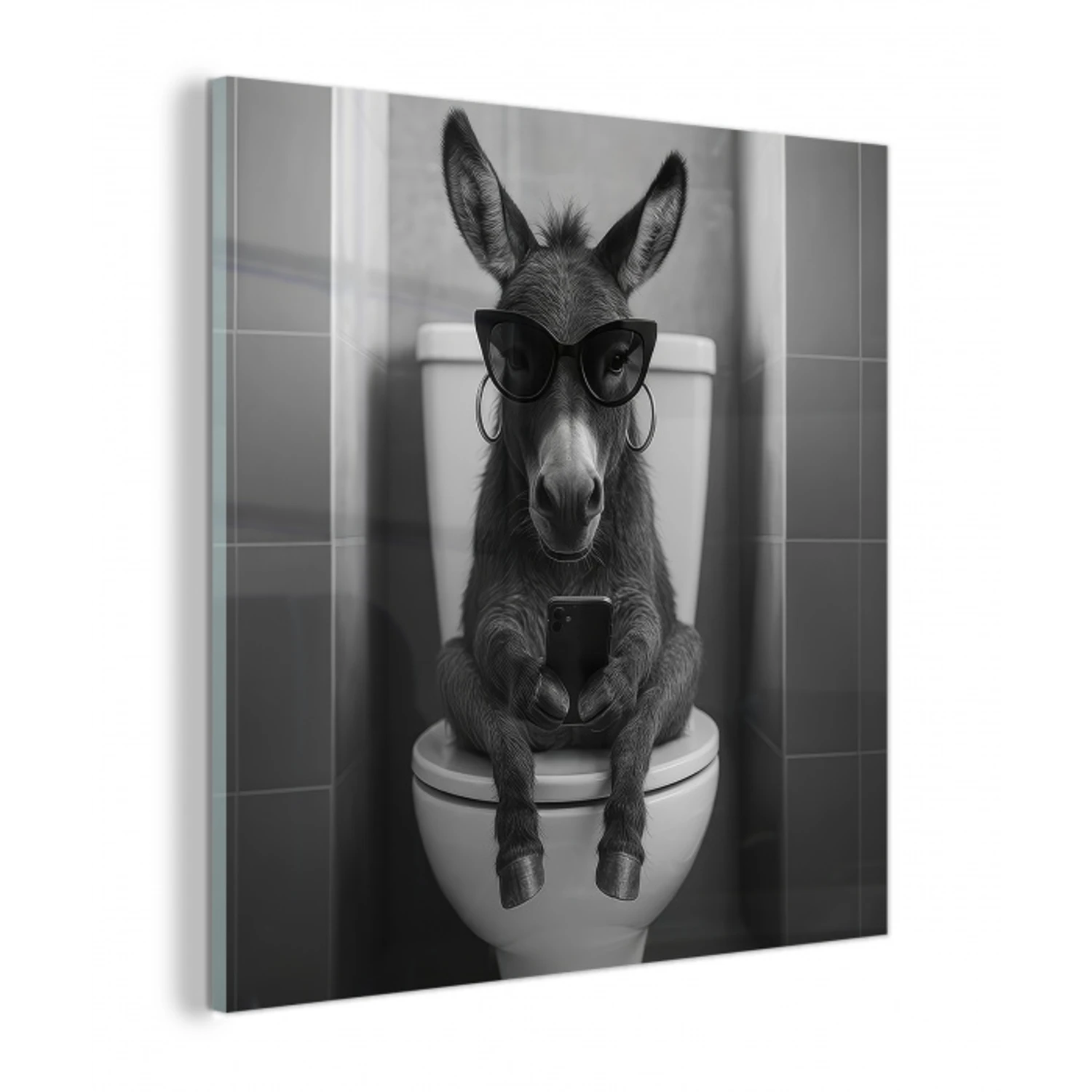 Ezel - Telefoon - Toilet - Zwart - Wit plexiglas 5mm klein -z3d