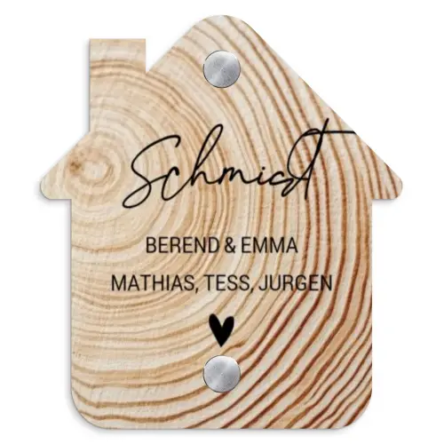 Holzmaserung - Elegant Naambord Huisje klein -3d