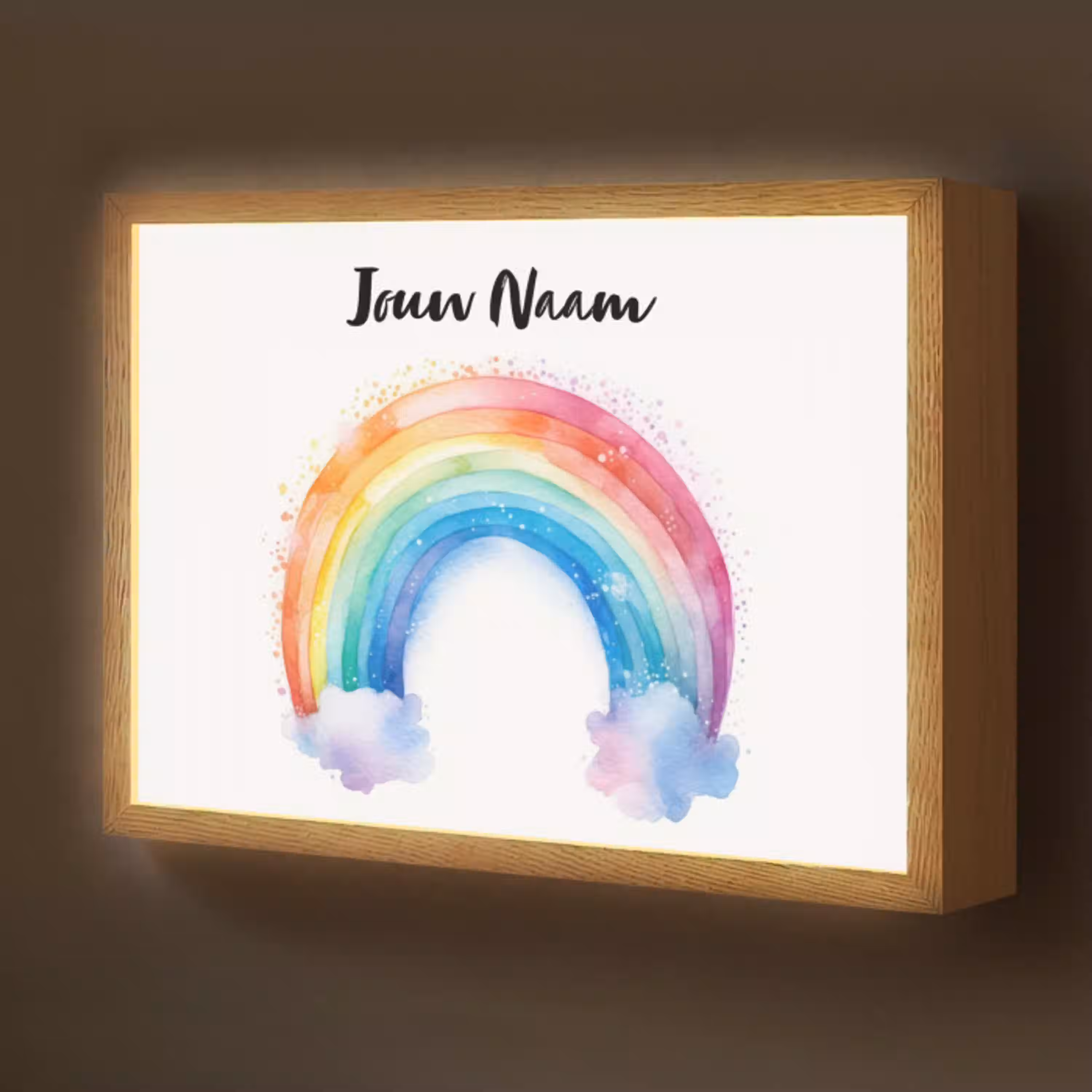 Regenboog - Kinderen - Meisje Light Box met batterij (Wandlamp kind) middel -z3d_website
