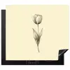 Illustratie - Tulp - Zwart Inductie beschermer vinyl 3mm middel -3d