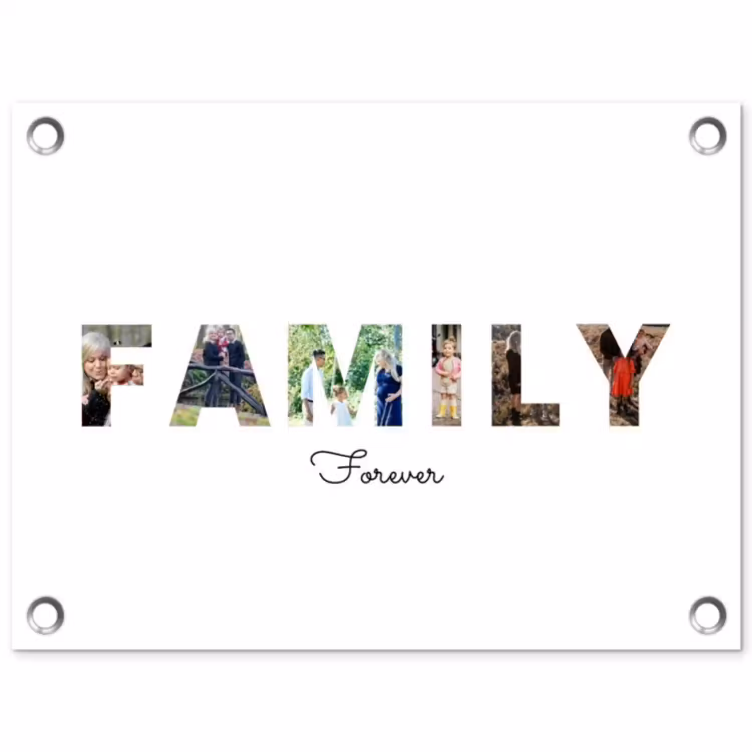 Gepersonaliseerde tuinposter - Family - Lettercollage