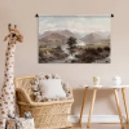 Berglandschap - Meer - Bergen - Vallei - Klassiek Wandkleed katoen middel -wsfeer5_kind