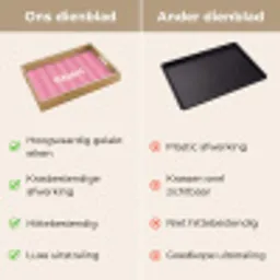 Gestreept - Roze - Chéri Dienblad Rechthoek middel -USP_VergelijkingNL