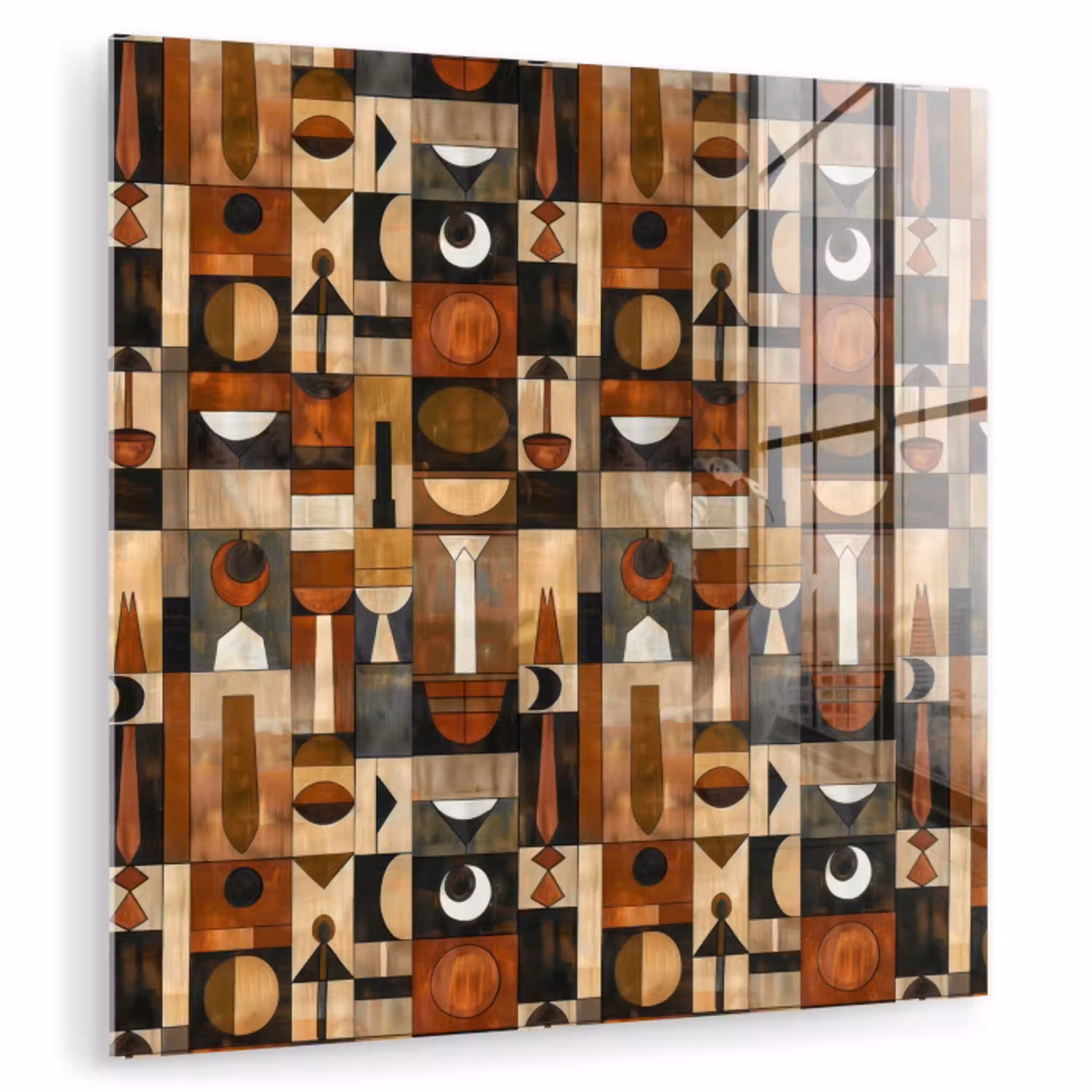 Terracotta - Geometrisch - Mid-Century - Patroon plexiglas 5mm klein 11 -zzzproduct_nieuw