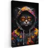 Kat - Jas - Graffiti - Bril - Zwart canvas 2cm klein -z3d