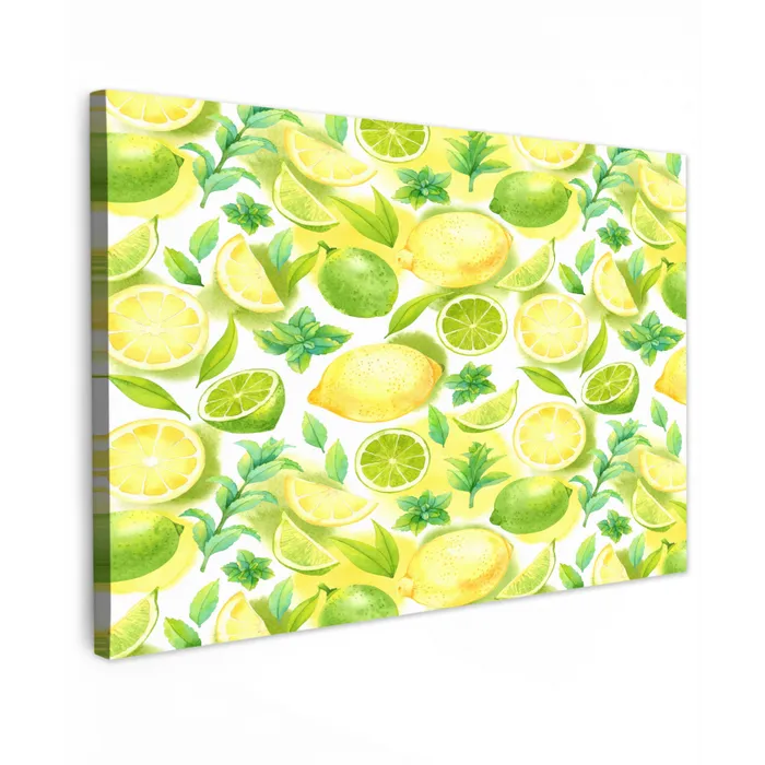 Citroen - Geel - Limoen - Groen Tuinposter op houten frame 2 cm dik klein 845 -3d