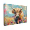 Schotse hooglander - Natuur - Kleurrijk - Bloemen canvas 2cm klein -z3d