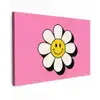 Smiley - Bloem - Roze canvas 2cm klein -z3d