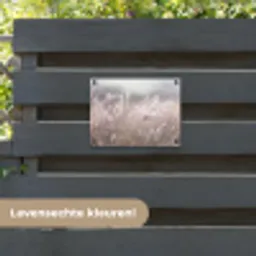 Graspluimen - Wind - Beige - Mistig tuinposter los doek klein -sfeer3