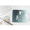 Kristal - Bloemen - Grijs muismat rubber klein -witbureau
