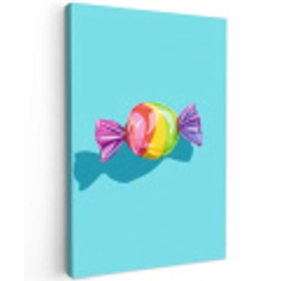 Blauw - Snoep - Regenboog Tuinposter op houten frame 2 cm dik middel -3d
