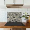 Pauw - Bloemen - Blauw keuken achterwand spatscherm klein 900 -sfeer2