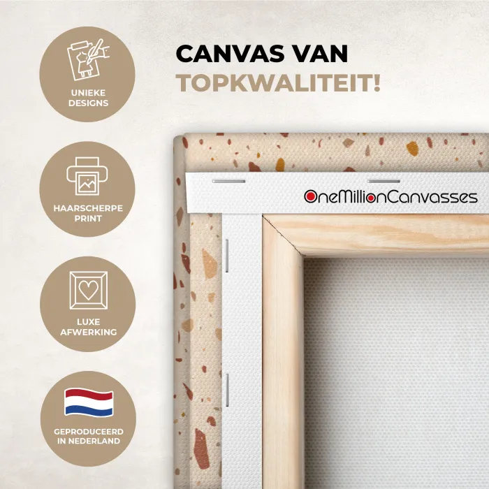 Terrazzo -  Patroon - Kleurrijk - Steen canvas 2cm xxl 828 -sfeer2