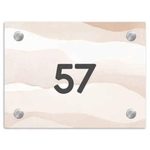 Beige lagen - Traditioneel Naambord Rechthoek middel -3d