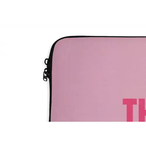 Tekst - Modern - Roze laptophoes neopreen klein -detail