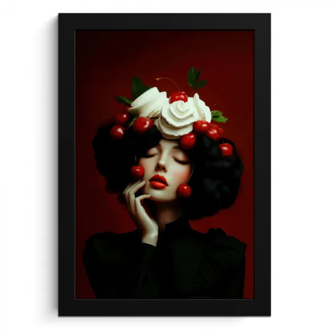 Vrouw - Kersen - Slagroom KitchenYeah - Keuken - Fotolijst klein -3d