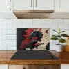 Zwarte draak - Rookwolken - Rood keuken achterwand spatscherm klein -sfeer2
