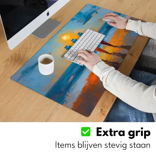 Vrouwen - Strand - Zondsondergang Muismat XXL klein -sfeer3