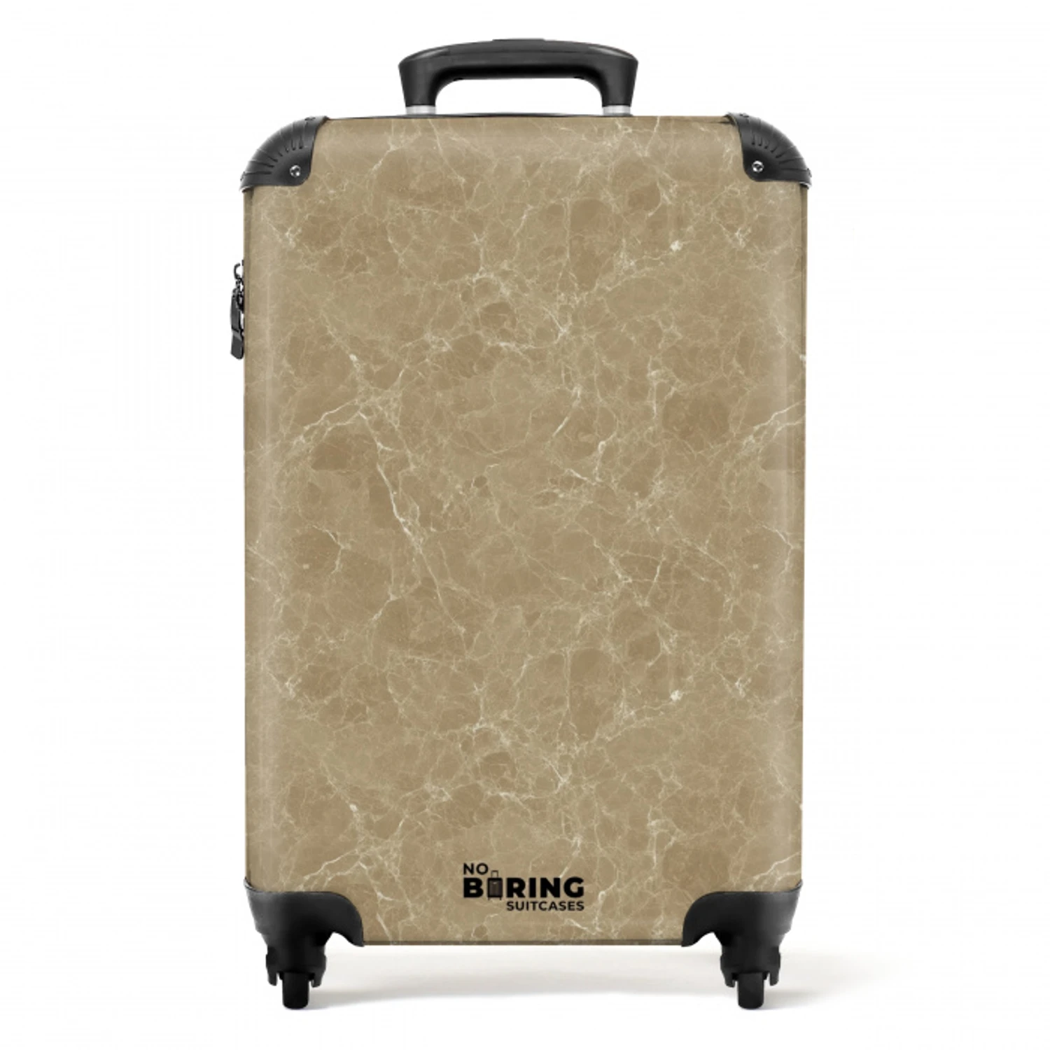 Lichtbeige - Nerven - Marmer NBS - Handbagage koffer - Volwassenen Unisex middel -productfoto_recht