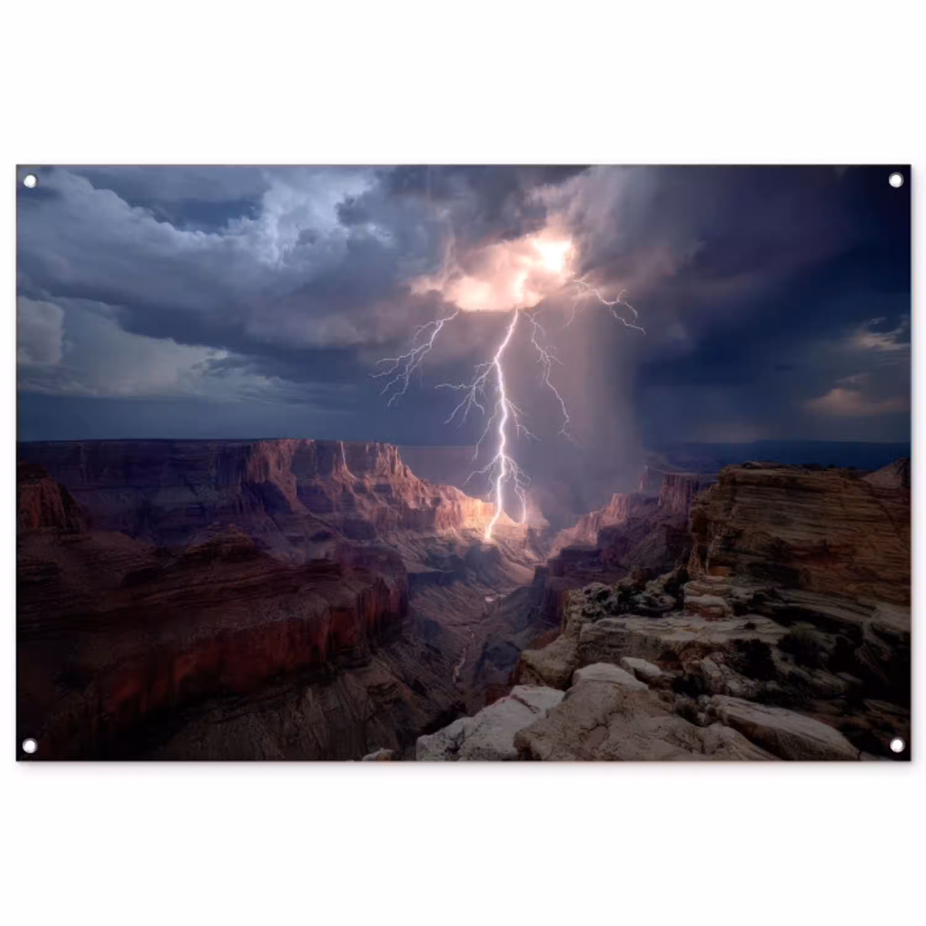 Bliksem - Wolken - Canyon tuinposter los doek groot -3d