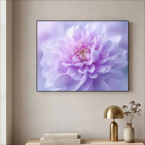 Paars - Dahlia - Dromerig Textielframe zwart klein -sfeer2