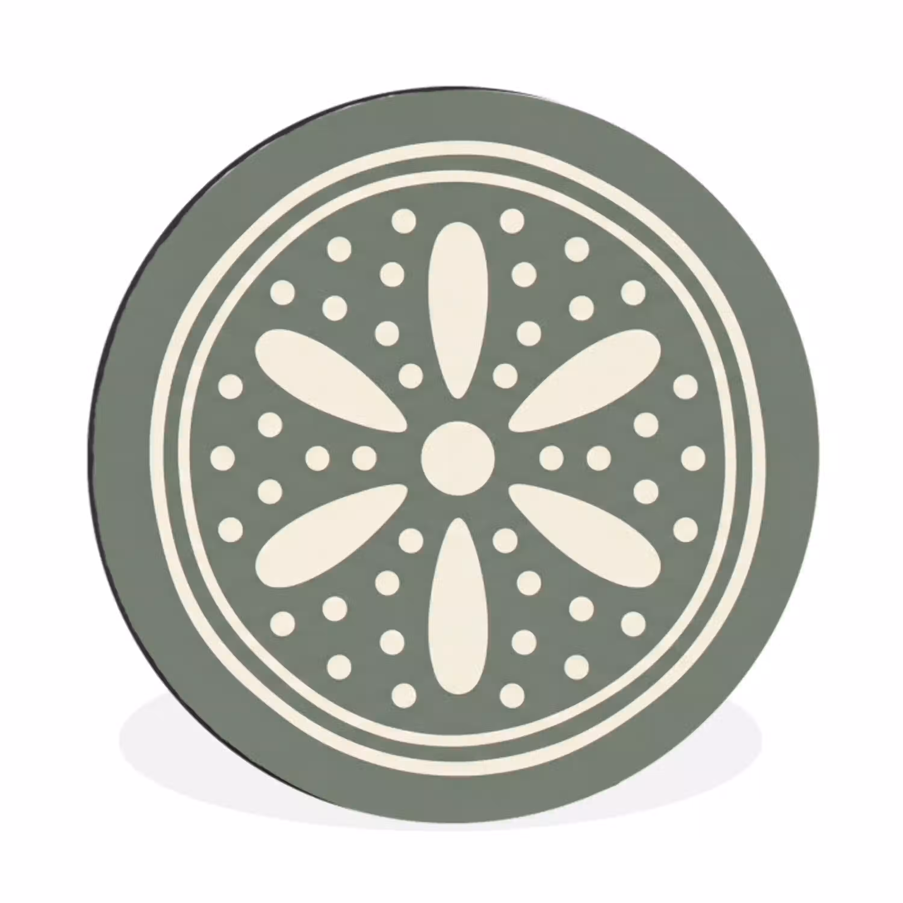 Patroon - Cirkel - Abstract - Groen - Decoratie Wandcirkel aluminium klein -3d
