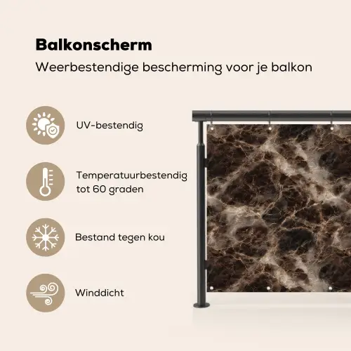 Bruin - Goud - Marmer Balkonbeschermer Duitsland klein 596 -specs_NL