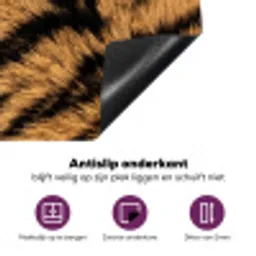 Realistisch - Tijgervacht - Zwart Inductie beschermer vinyl 3mm middel -zzzzzzz-cc-onderkant