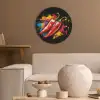 Peper - Graffiti - Verf - Abstract - Modern - Kleurrijk Akoestische PET Vilt - Rond klein -sfeer1