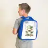 Draak - Baby dier - Kinderen Kinderrugzak - Blauw middel -sfeer2