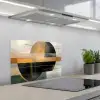 Abstract - Goud - Brons - Groen - Vormen - Modern keuken achterwand spatscherm klein -3d_schuin