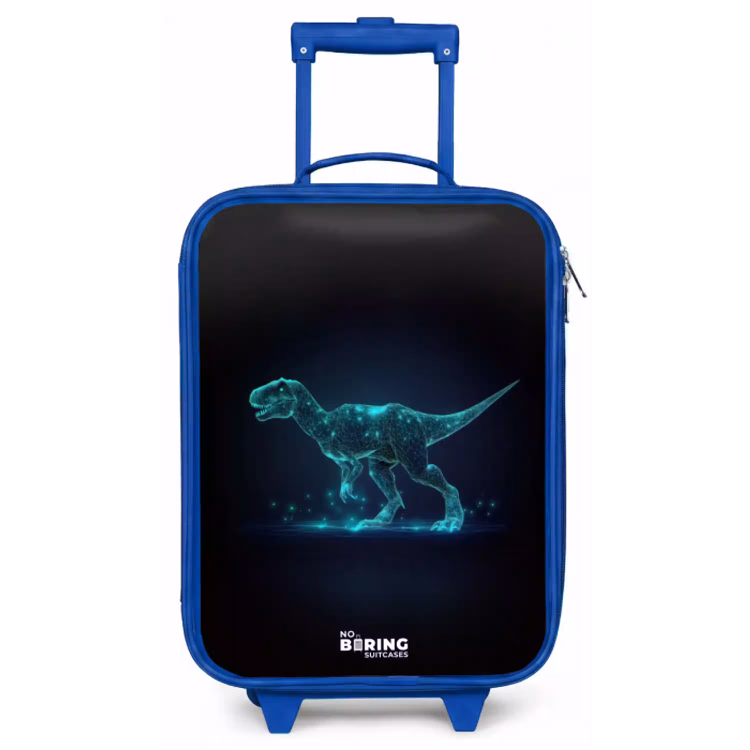 Digitale T-Rex in blauw lichtveld Kinderkoffer - Blauw klein -zz3dotto